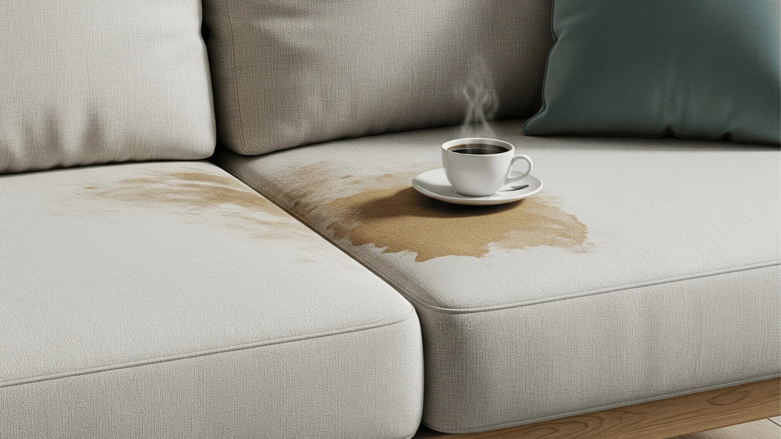 Before cleaning - a comfortable, lived-in sofa